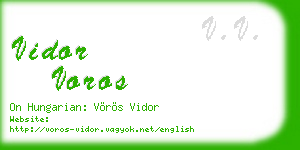 vidor voros business card